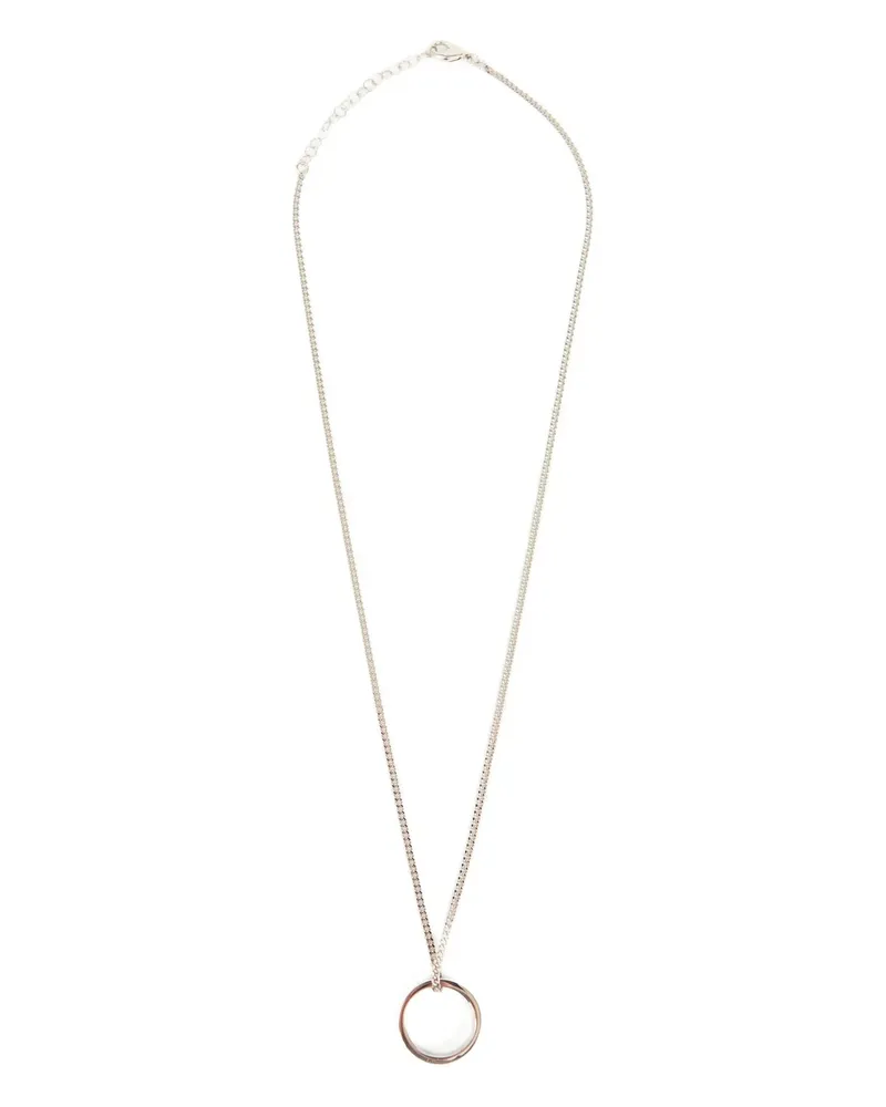 Maison Margiela Logo Ring Pendant Necklace Silver