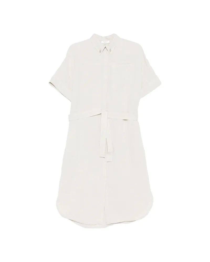 PANICALE Cashmere Belted Shirt Midi Dress Neutrals