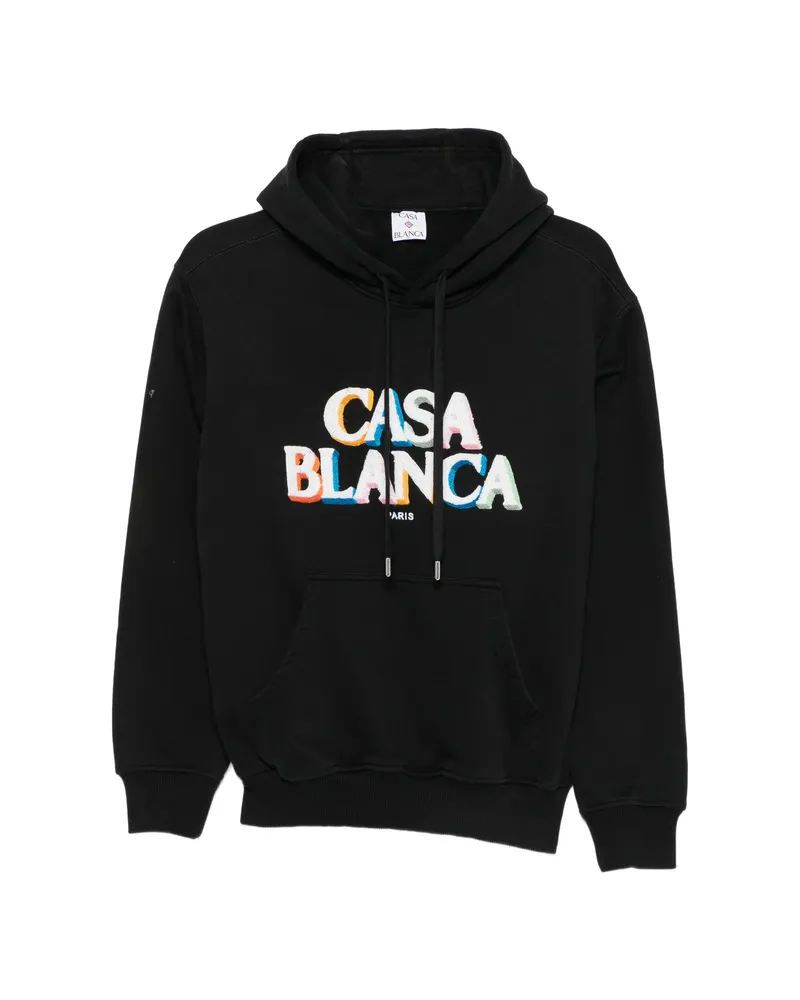 Casablanca Paris Drawstring Hoodie Black