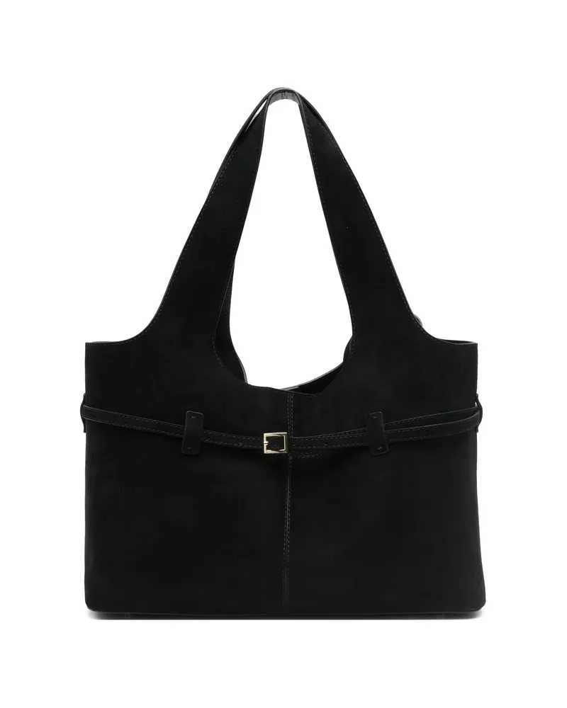 Manu Atelier Cambon Cabas Suede Tote Bag Black