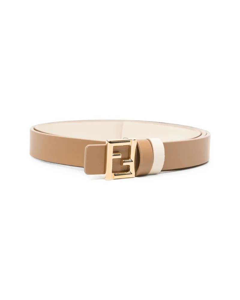 Fendi O'Lock Logo-plaque Belt Neutrals