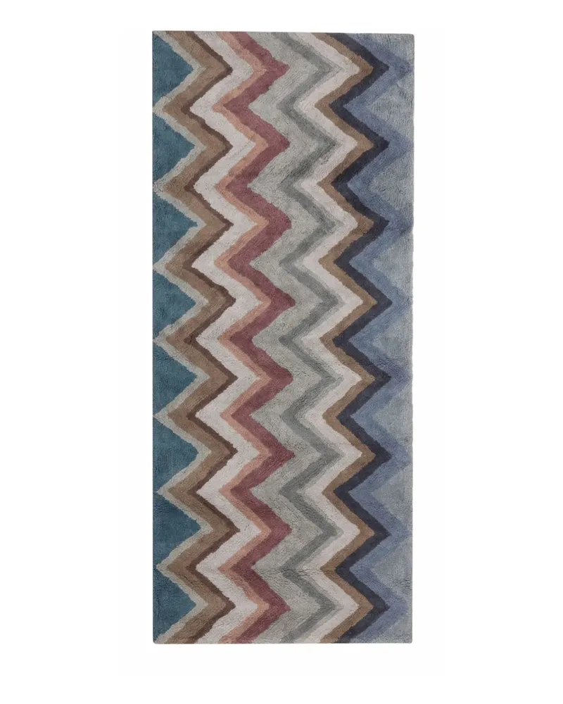 Missoni Home Zig-zag Pattern Rug Blue