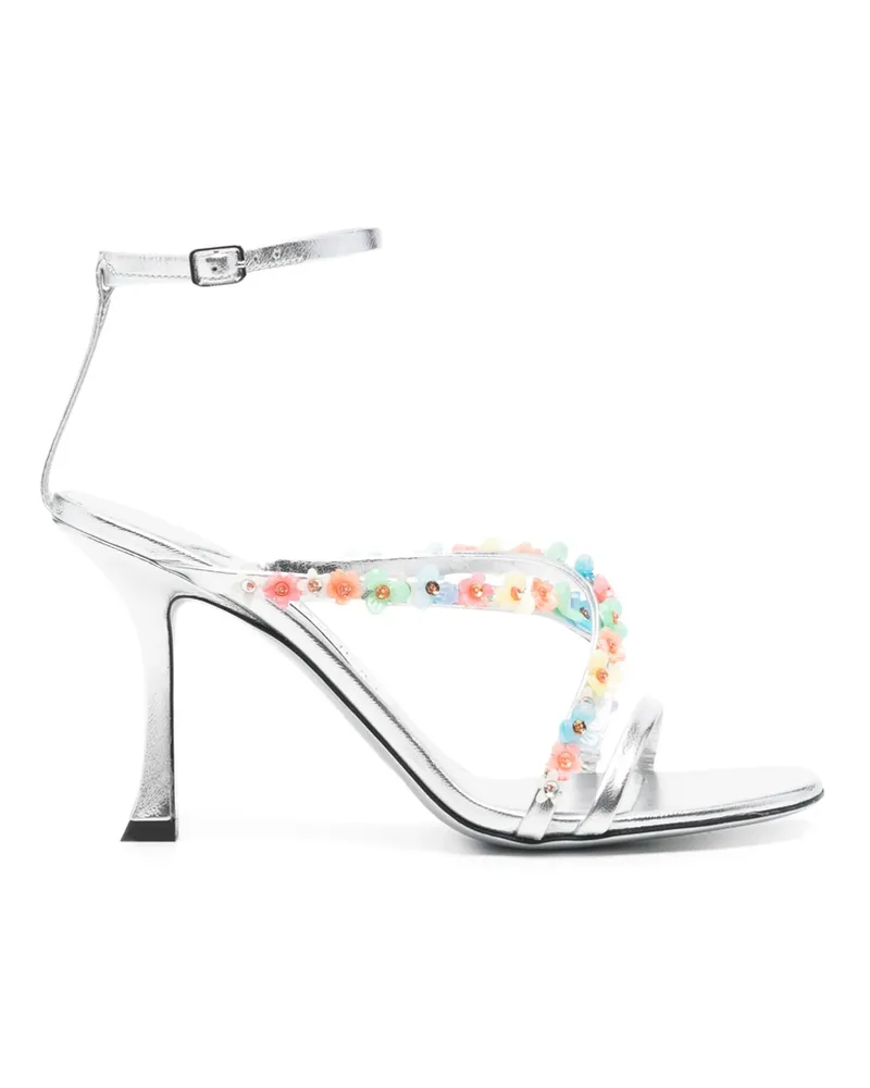 Jimmy Choo 100mm Blanche Sandals Silver