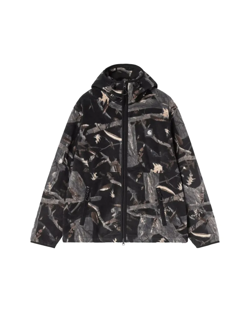 Carhartt WIP Blevin Liner Camouflage-print Hooded Jacket Black