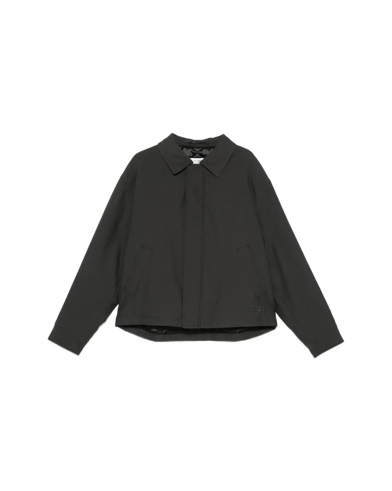 Maison Margiela Logo-embroidered Concealed-fastening Jacket Grey