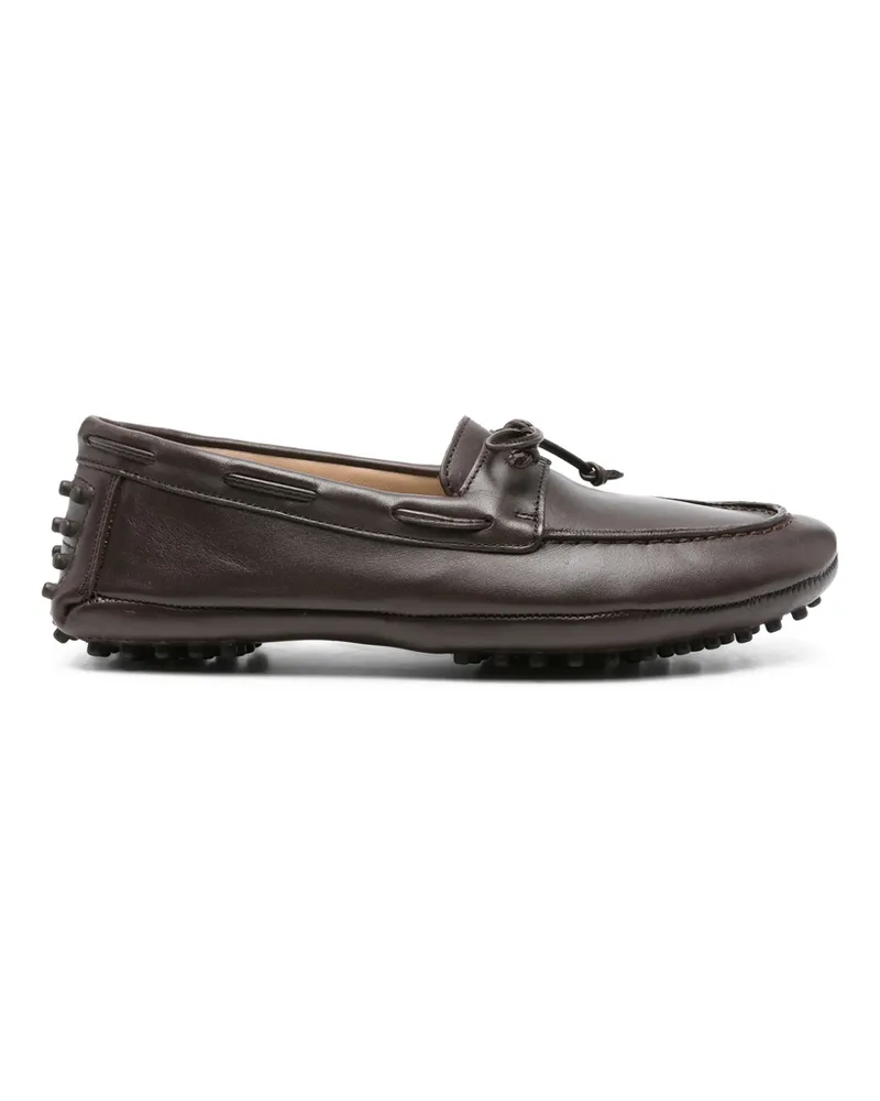 Le Monde Béryl Leather Boat Shoes Brown