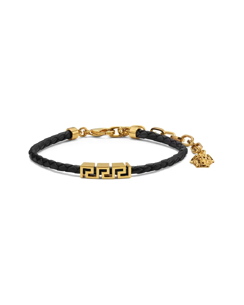 Versace Greca Leather Bracelet Gold