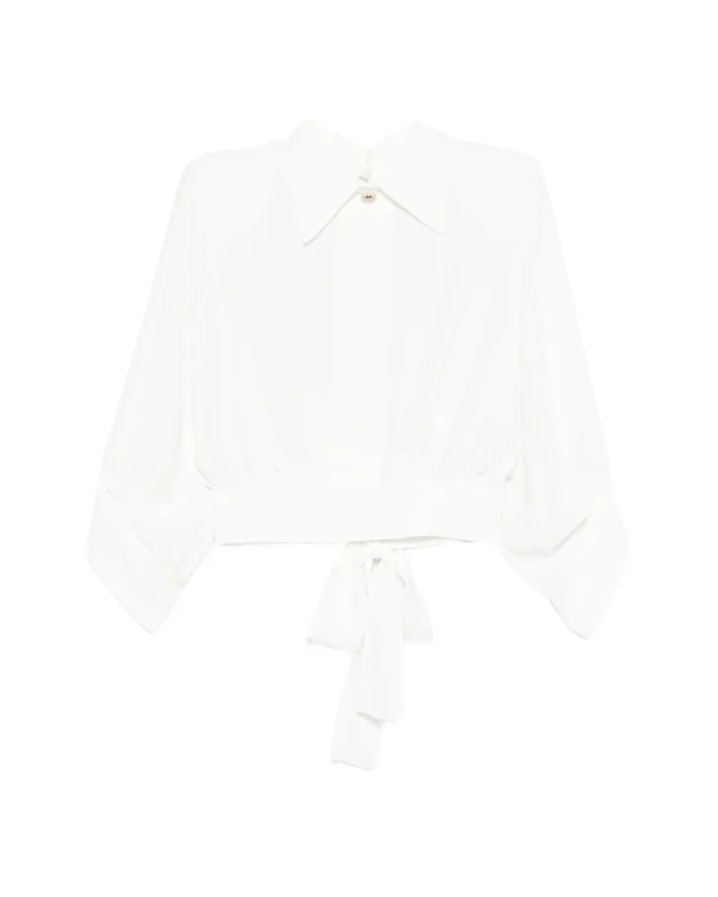 Elisabetta Franchi Open-back Collared Blouse White
