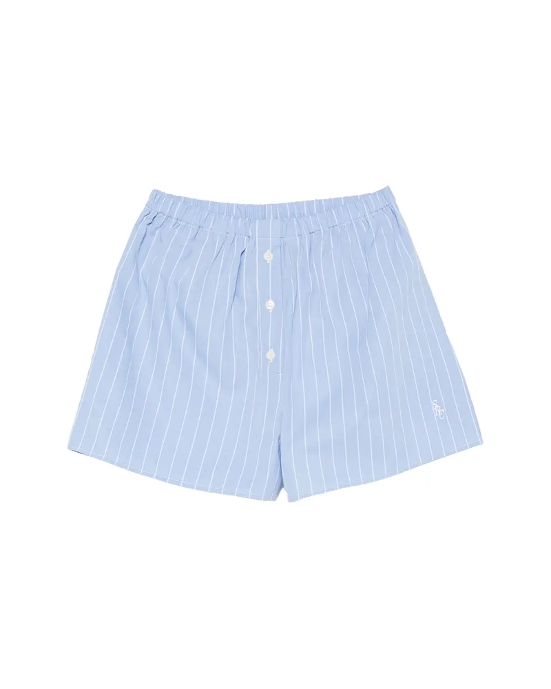 SPORTY & RICH Vertical-stripe Shorts Blue