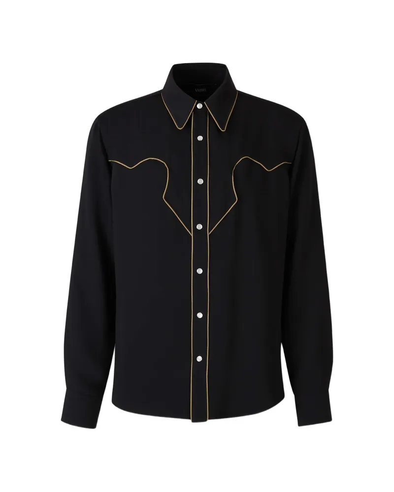 Amiri Piped Western Shirt Black