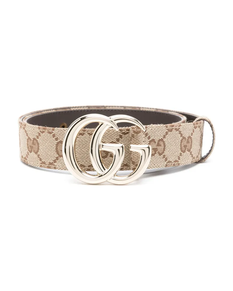 Gucci GG Marmont Buckle Belt Neutrals