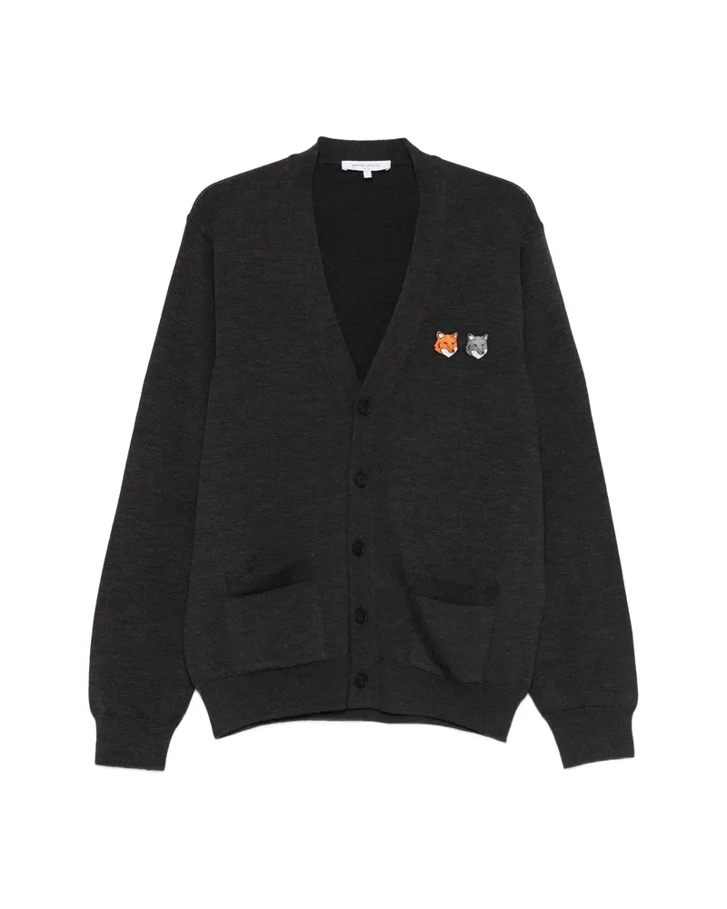 Kitsuné Logo-appliqué Pocket Cardigan Grey