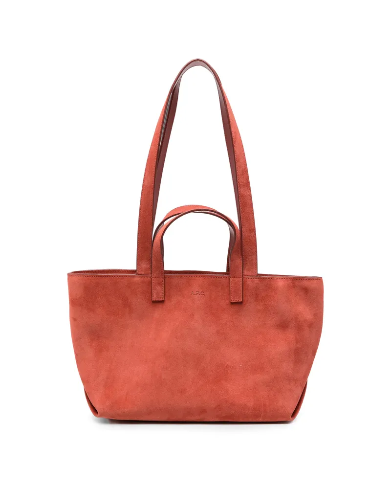 A.P.C. A. p.c. Suede Tote Bag Orange