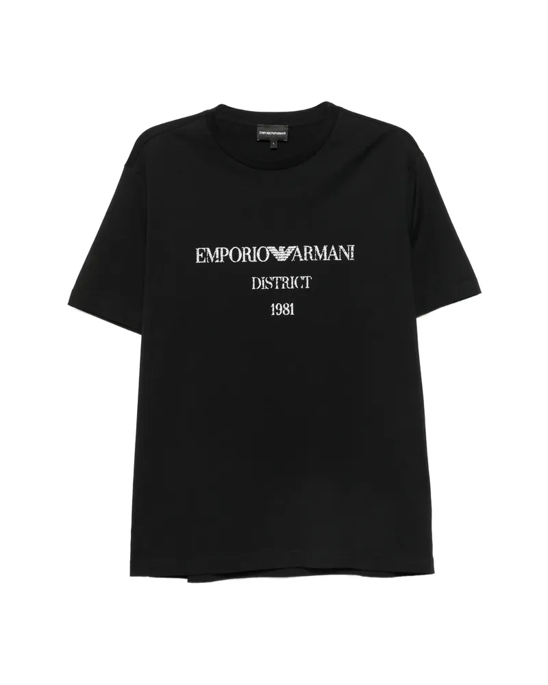 Emporio Armani Logo-print Crew-neck T-shirt Black