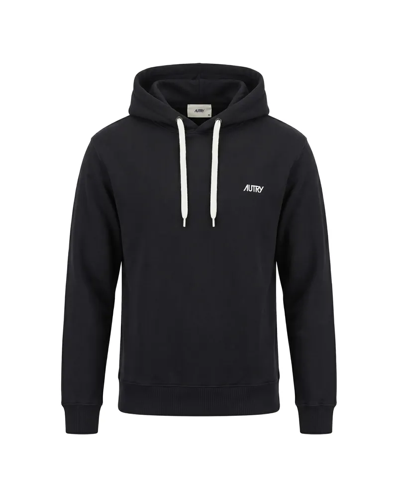 AUTRY Logo-print Drawstring Hoodie Black