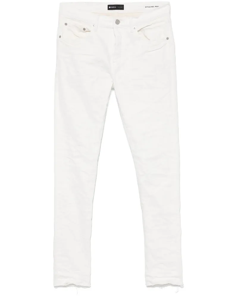 PURPLE BRAND Logo-patch Skinny-cut Jeans White