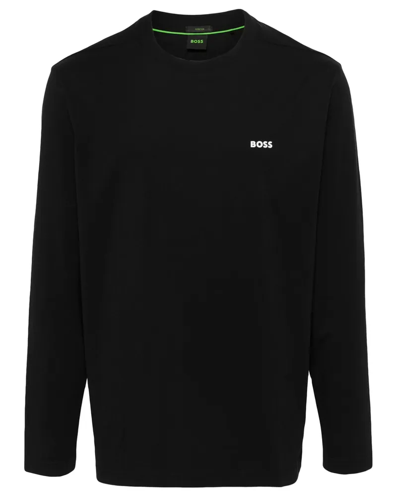 HUGO BOSS Rubberised-logo Long-sleeve T-shirt Black