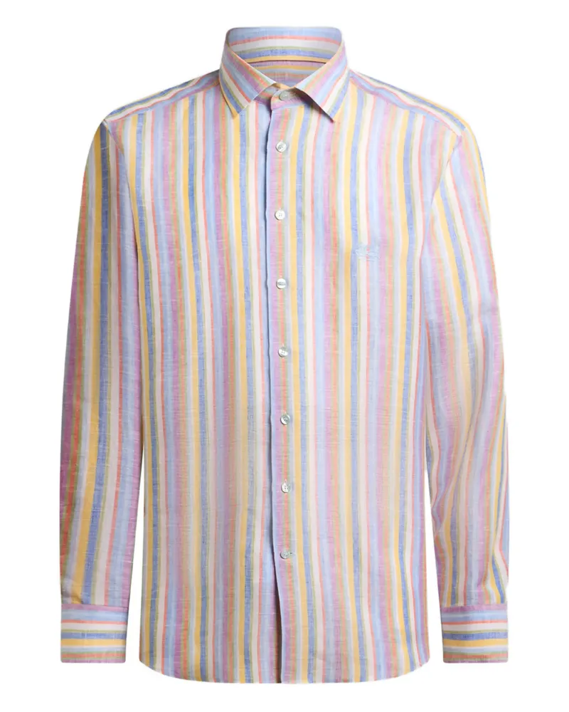 Etro Striped Linen Shirt White