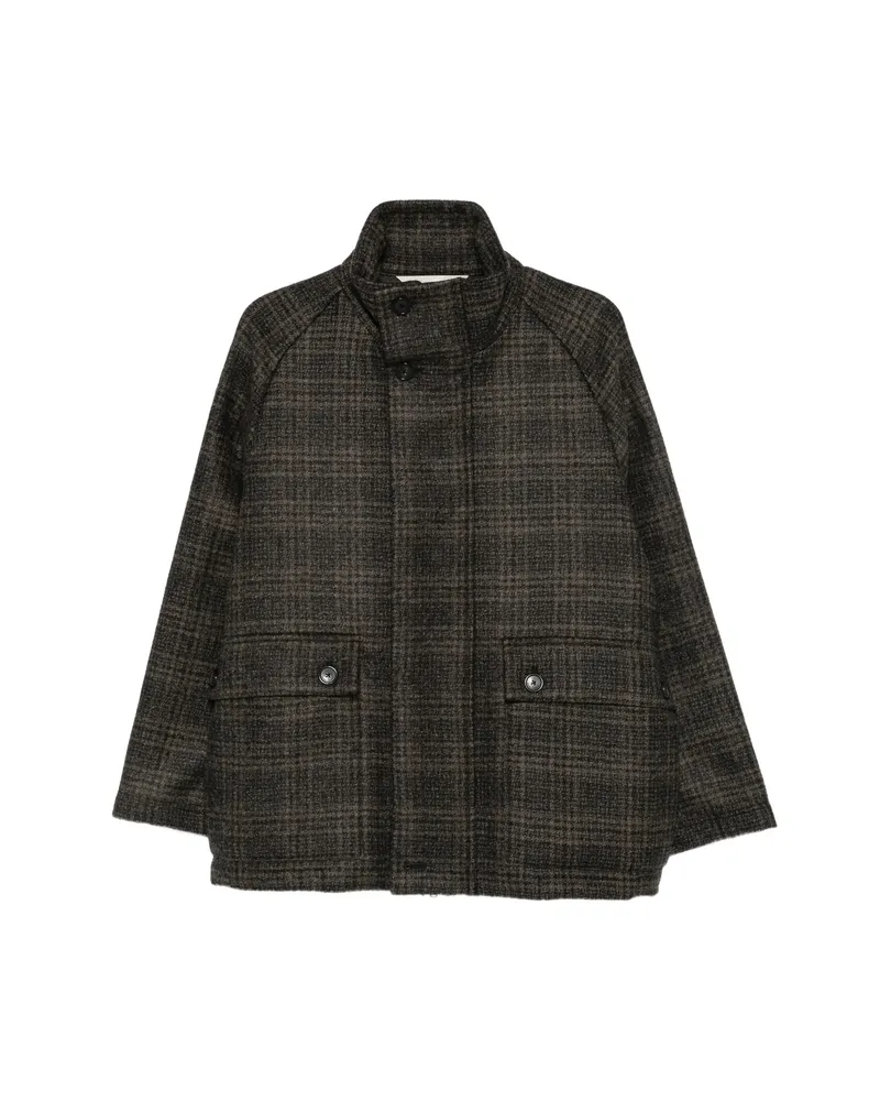 BARENA Long-sleeve Checked Jacket Brown