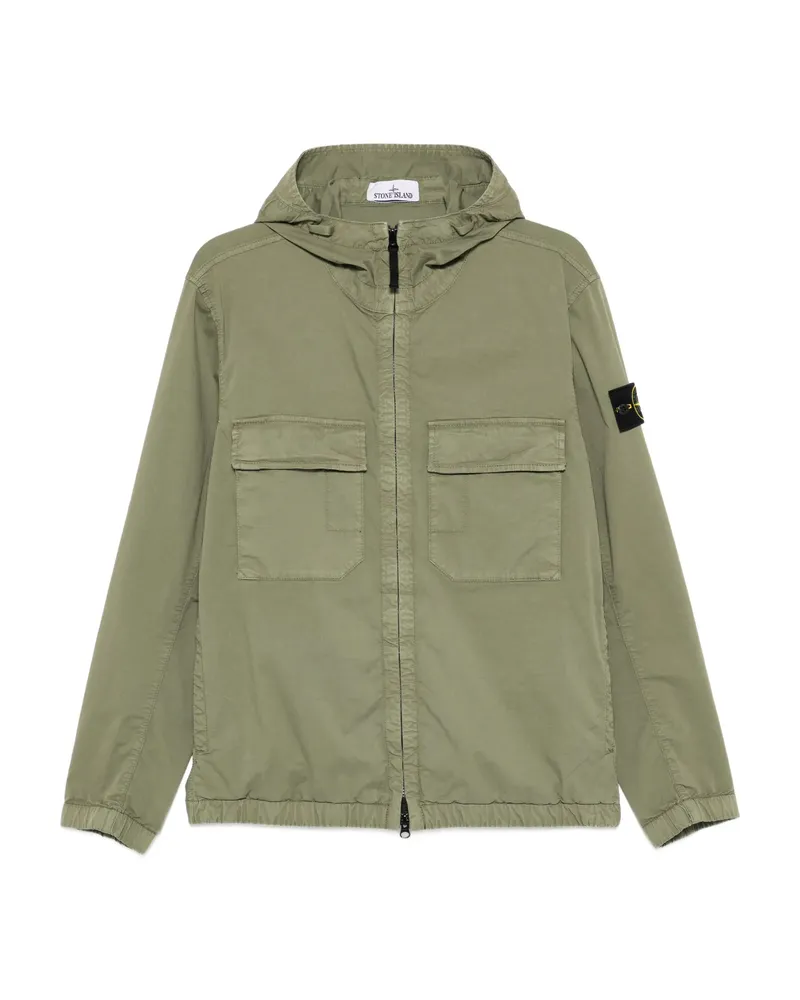 Stone Island Hooded Patch-pocket Jacket Green