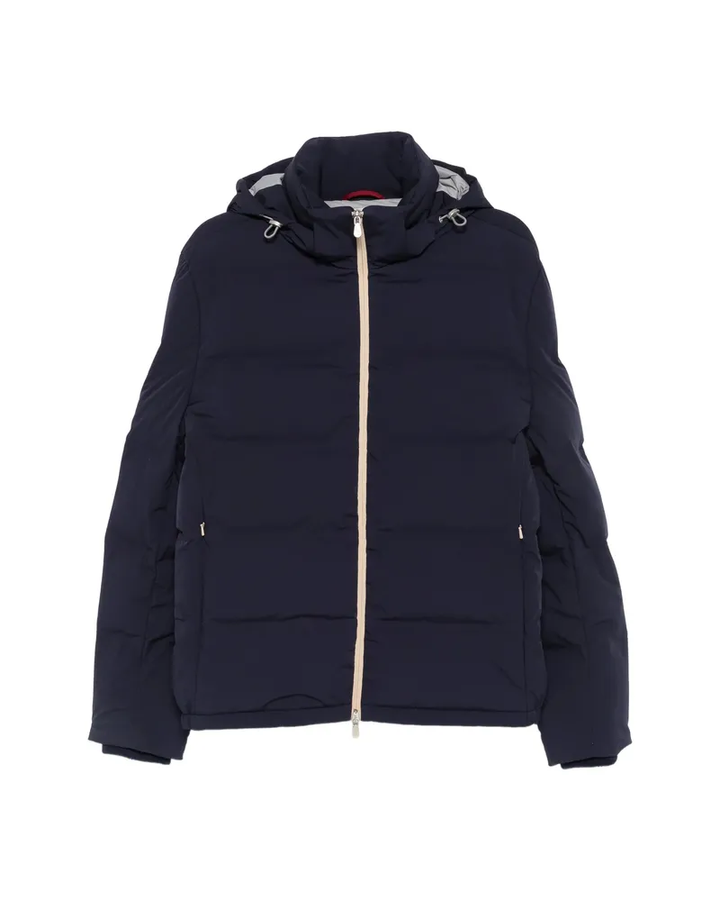 Brunello Cucinelli Hooded Puffer Jacket Blue