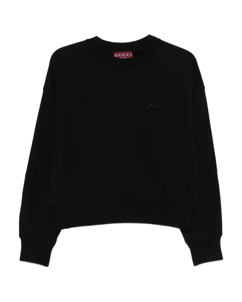 Gucci Logo Cropped Knitwear Black