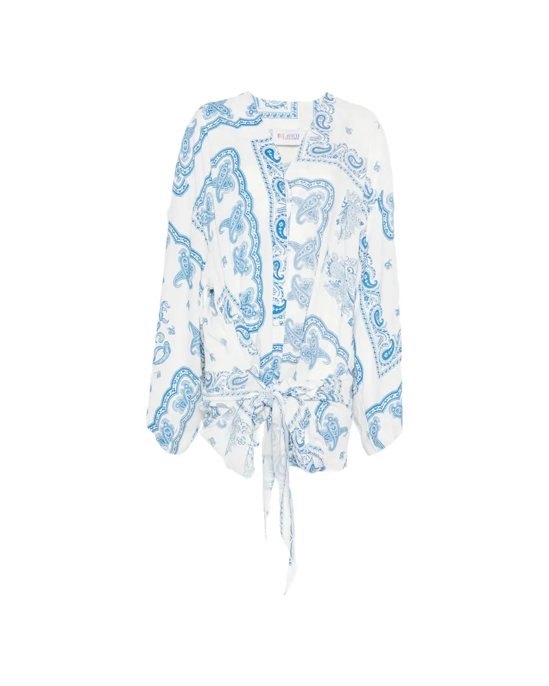 ATTICO Paisley Asymmetric Dress White