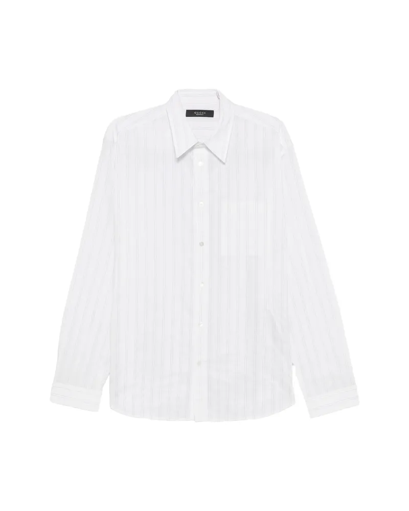 Gucci Striped-pattern Chest-pocket Shirt White