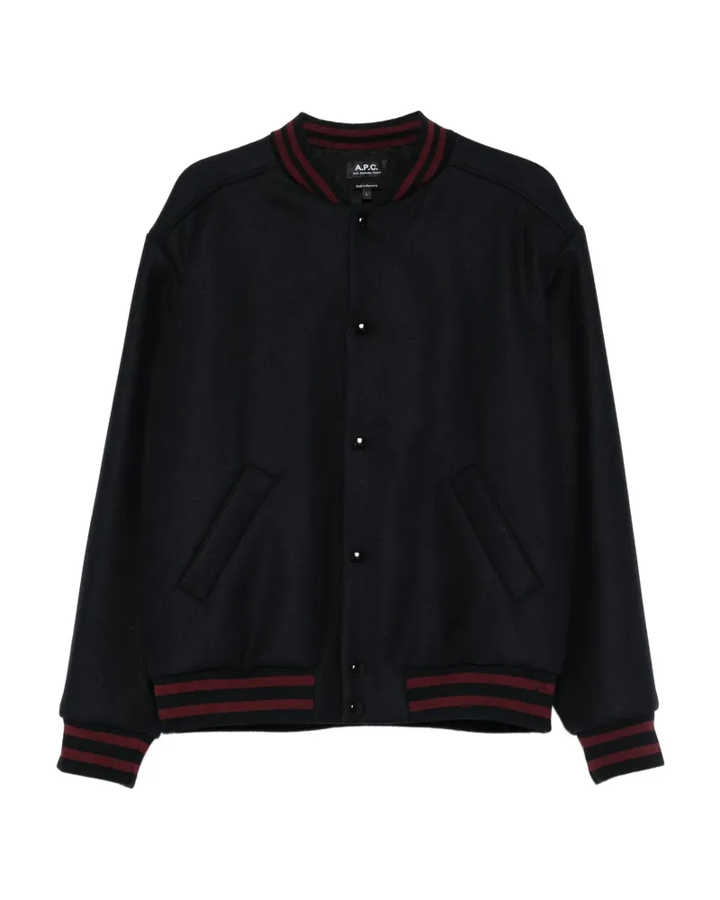 A.P.C. A. p.c. Pocket Striped Jacket Blue