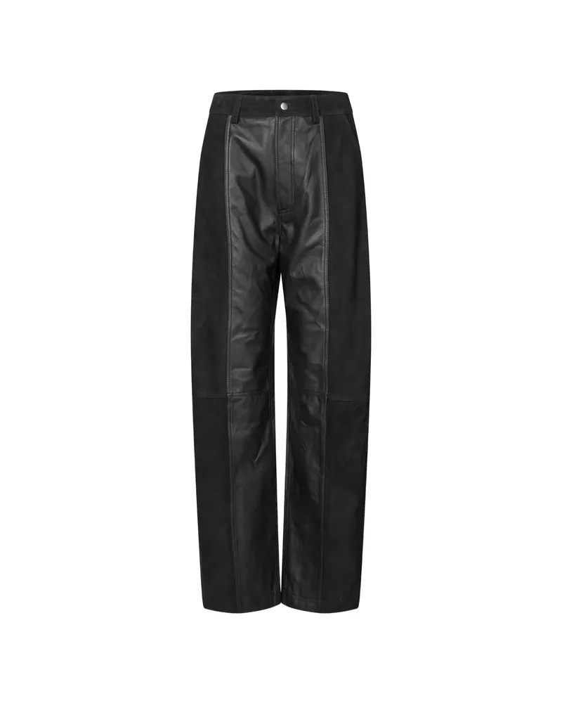 ROTATE Birger Christensen Wide Straight Trousers Black