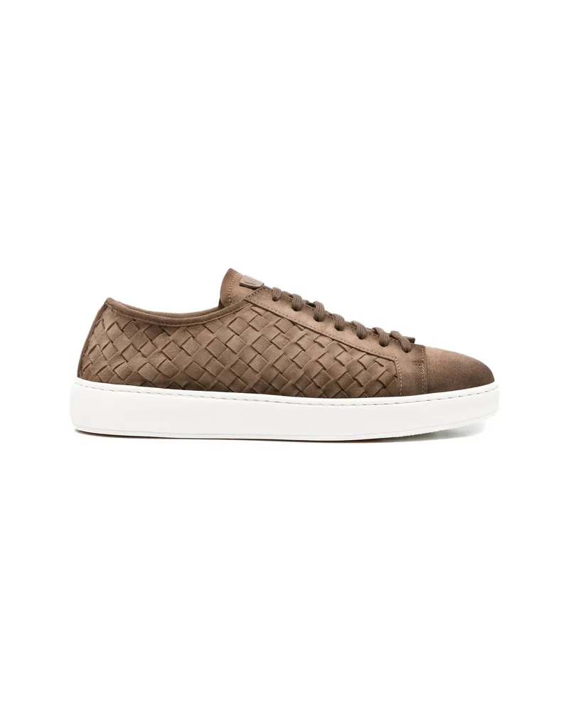 Santoni Woven Sneakers Brown