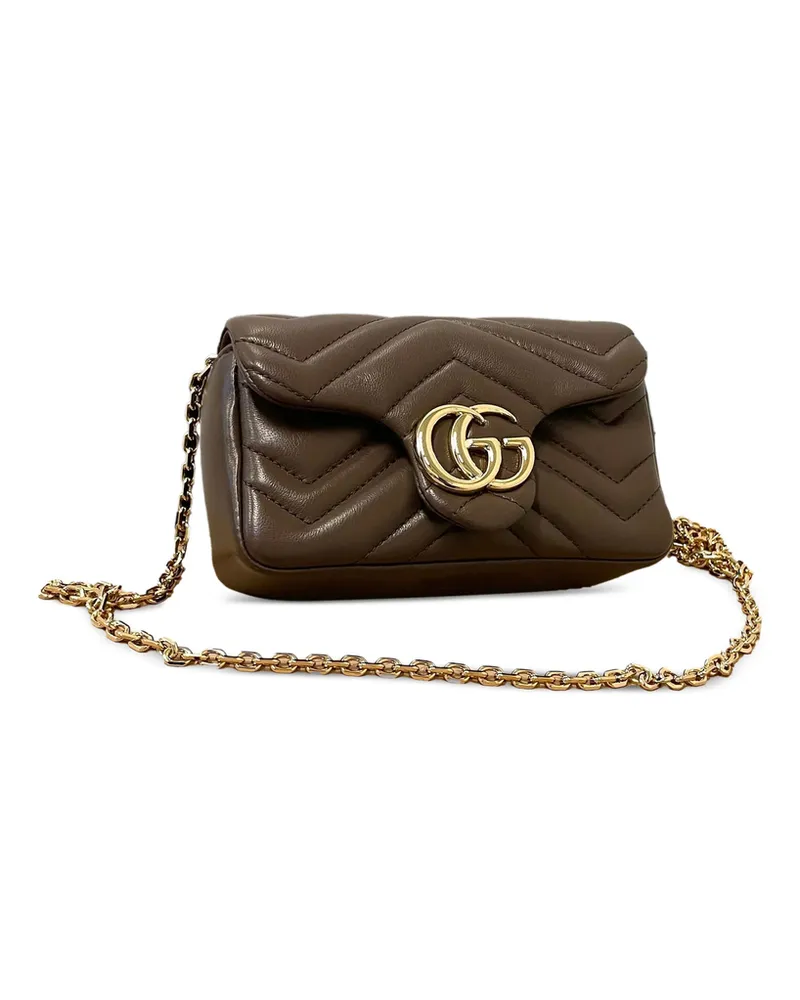 Gucci Marmont Matelassé Calf Leather Mini Bag Brown