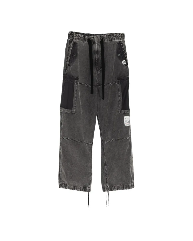MIHARAYASUHIRO Cotton Satin Cargo Pants Grey