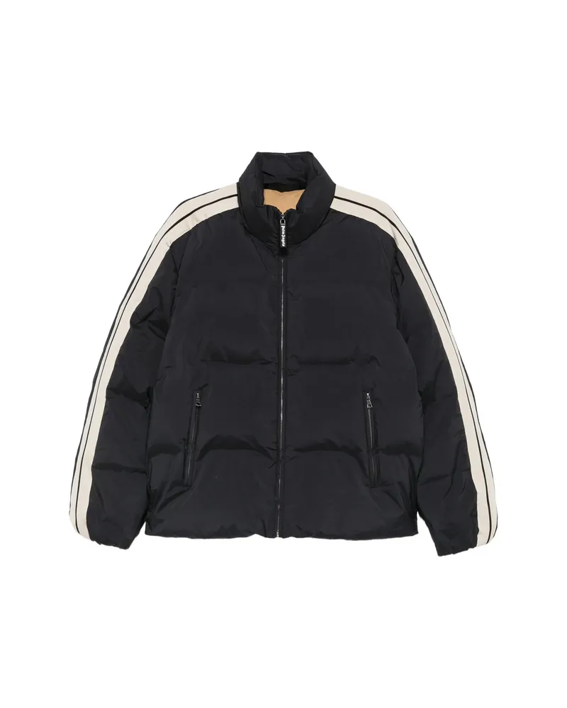 Palm Angels Logo-print Side-stripe Puffer Jacket Black