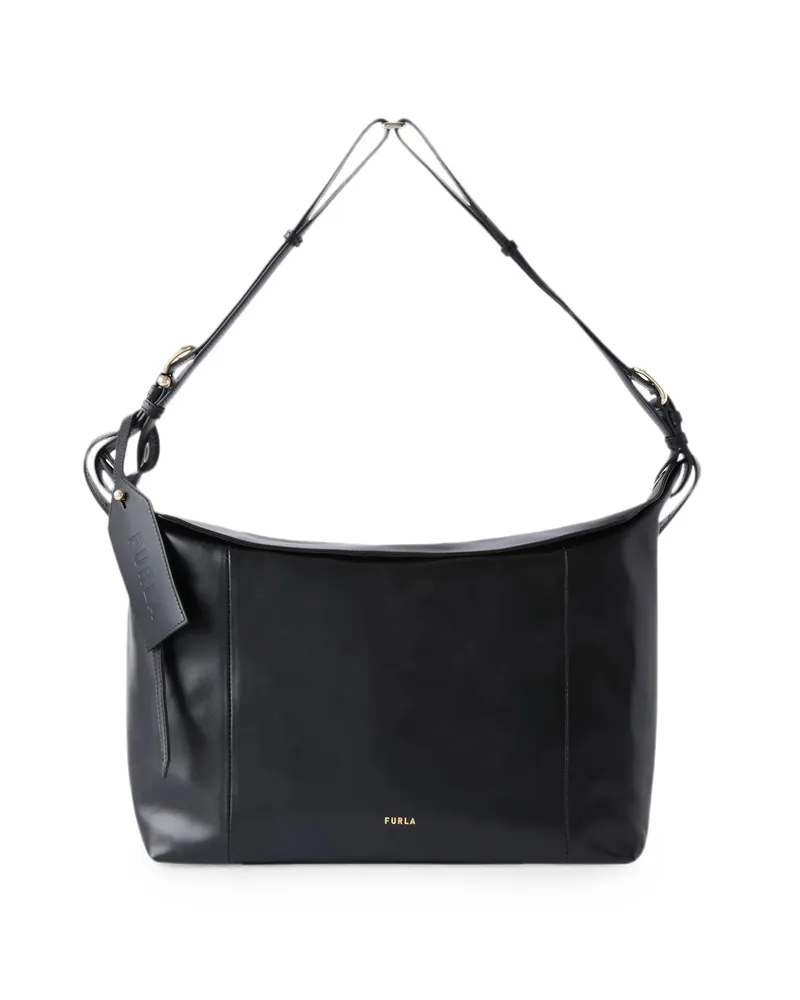 Furla Logo-print Leather Shoulder Bag Black