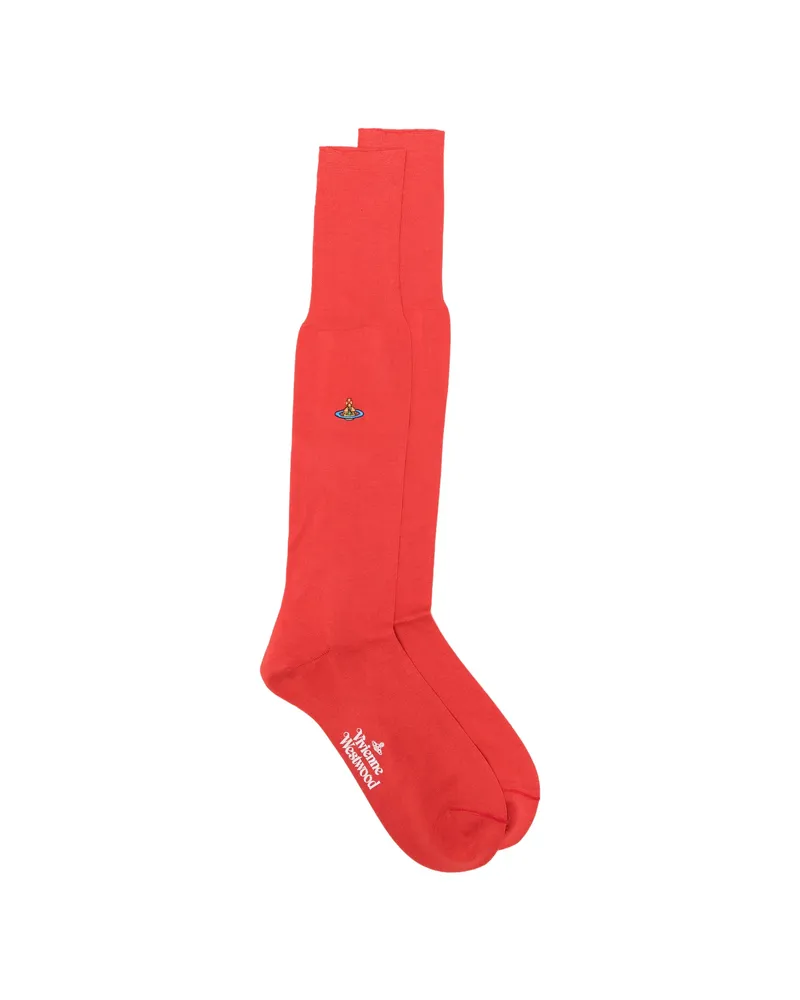 Vivienne Westwood Orb-embroidery Socks Red