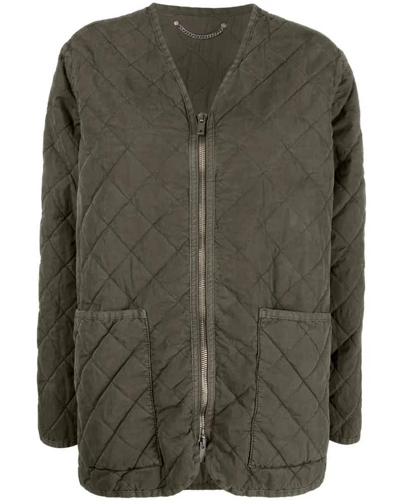 Golden Goose Quilted Zip-up Jacket Green