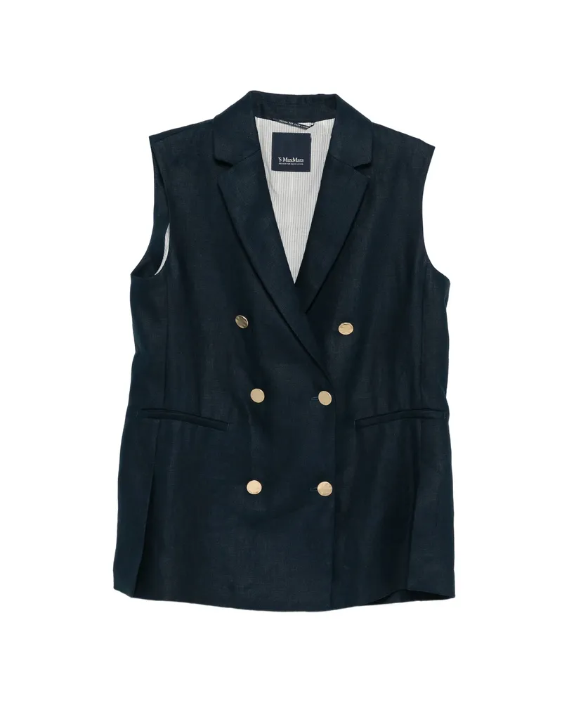 Max Mara Smmbird Double-breasted Gilet Blue