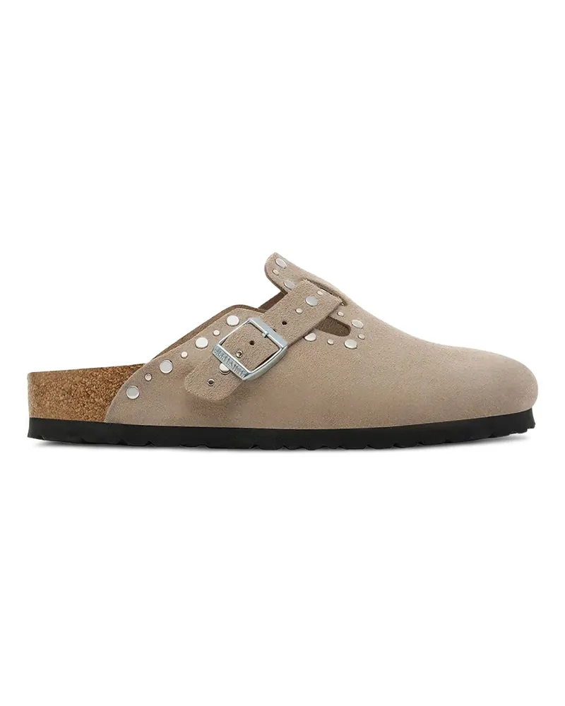 Birkenstock Studded Buckle Clogs Brown