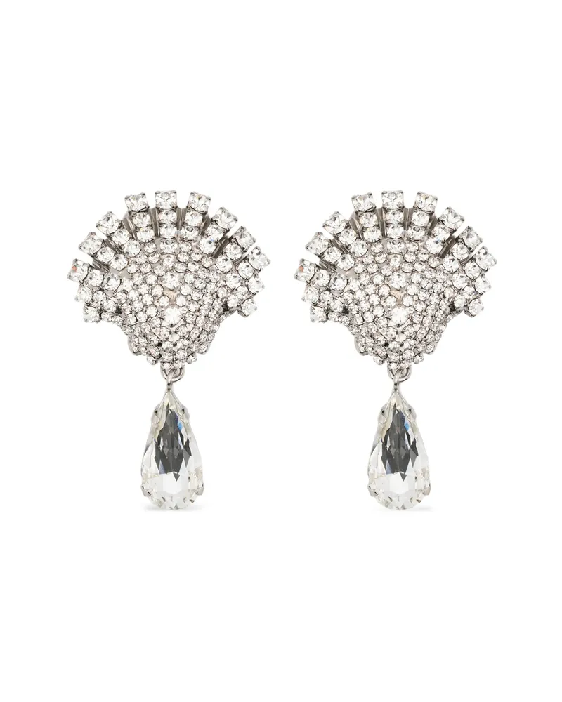 Alessandra Rich Shell Drop Earrings Silver