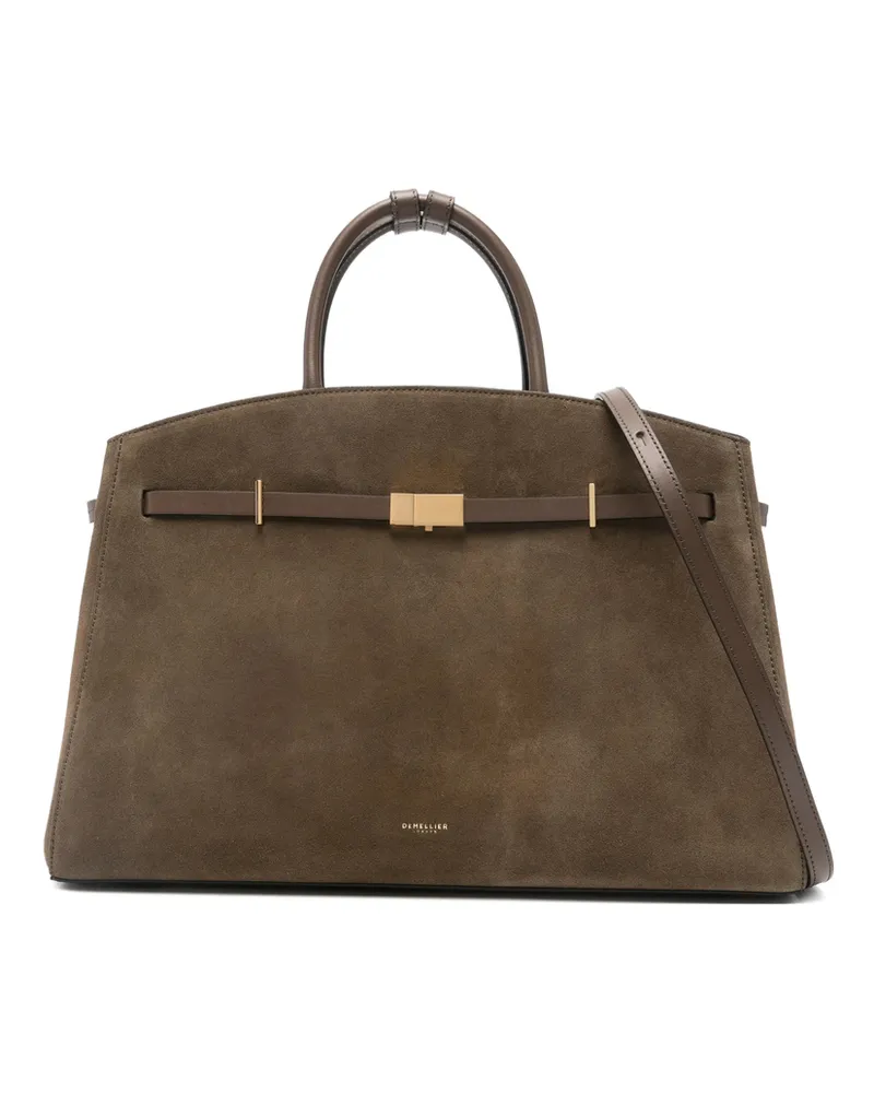 DeMELLIER Hudson Suede Tote Bag Brown