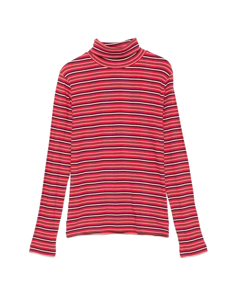 Dries van Noten Striped Roll-neck Sweater Red