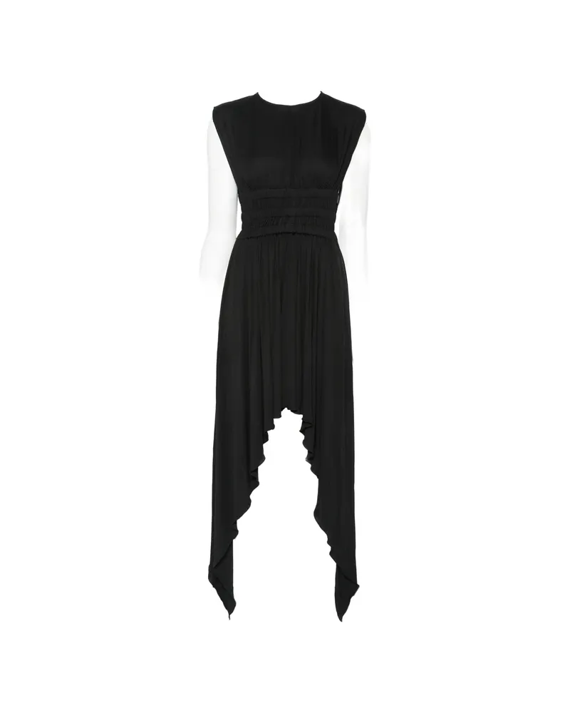 Alaïa Asymmetric Handkerchief-hem Midi Dress Black