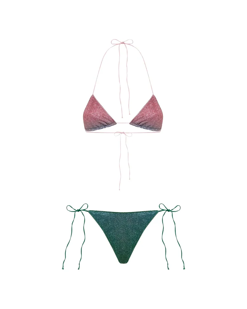 Oséree Lumiere Glitter-effect Bikini Pink