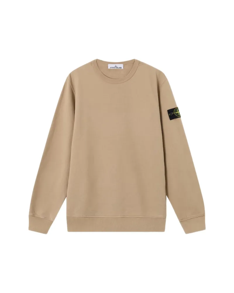 Stone Island 6100049 Brushed Organic-cotton Fleece Sweatshirt Neutrals