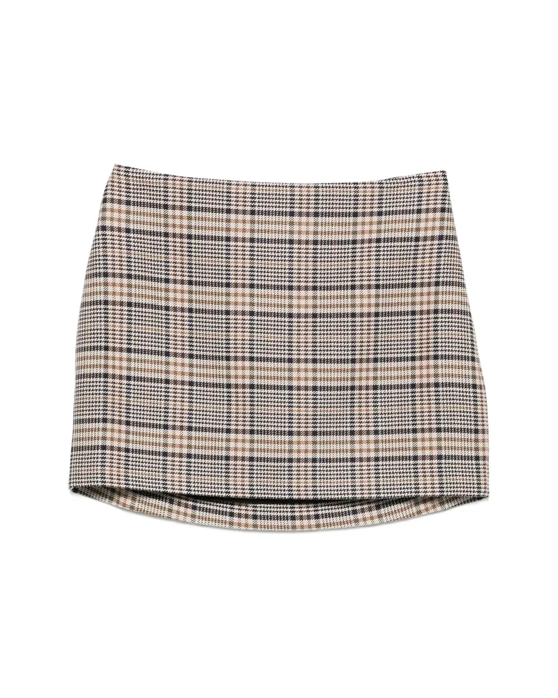 Anine Bing Tierra Skirt - Beige And Navy Checks Neutrals