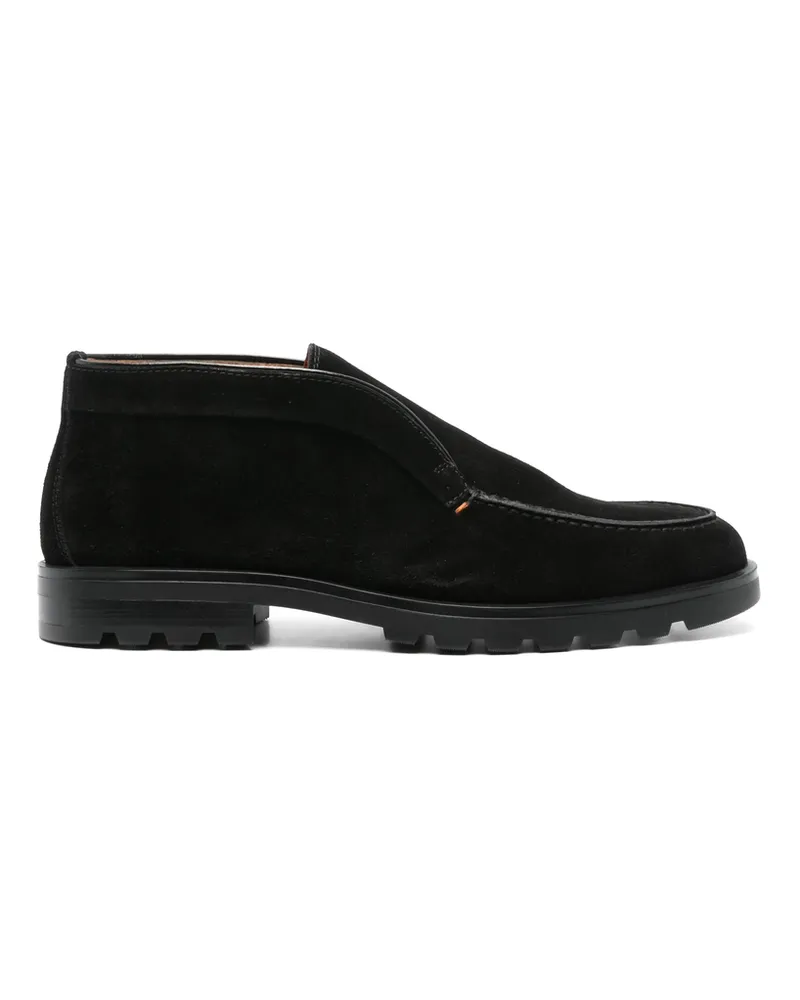 Santoni Slip-on Suede Boots Black
