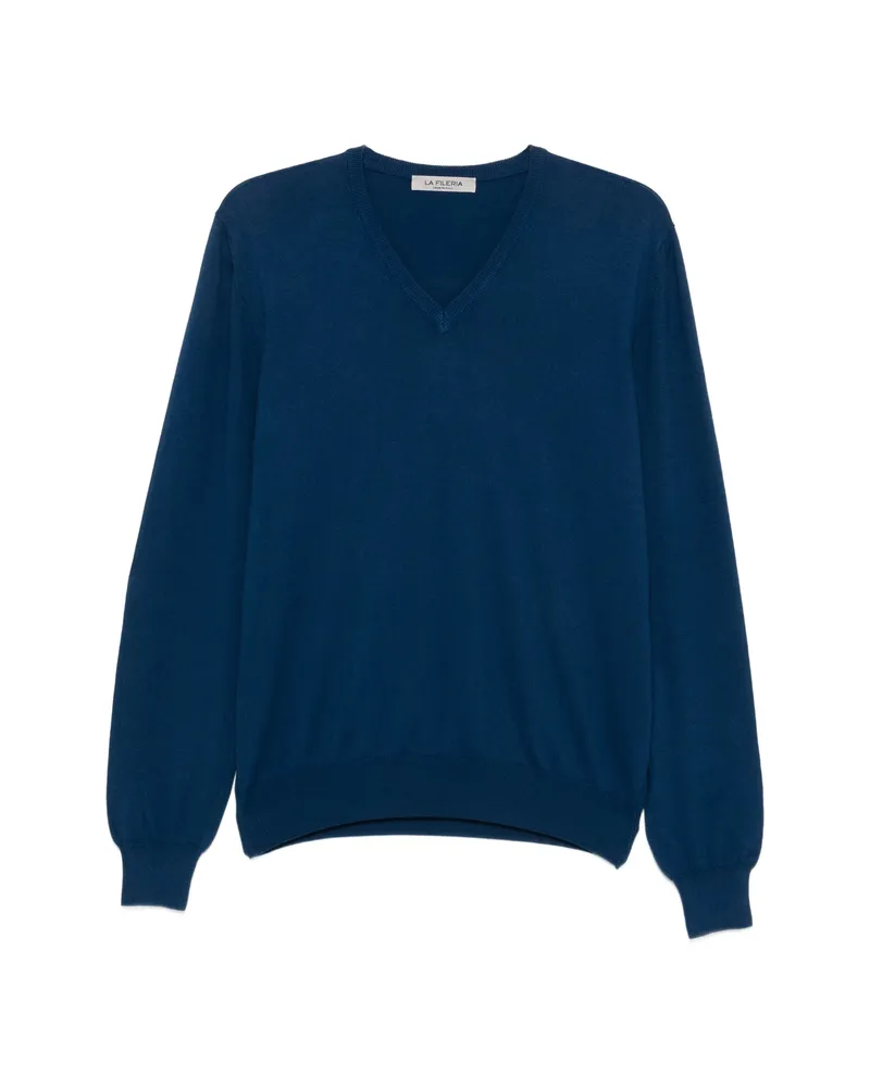 La Fileria V-neck Sweater Blue