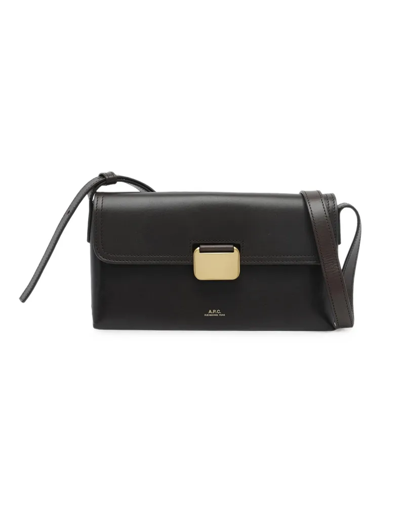 A.P.C. A. p.c. Small Simone Leather Shoulder Bag Brown