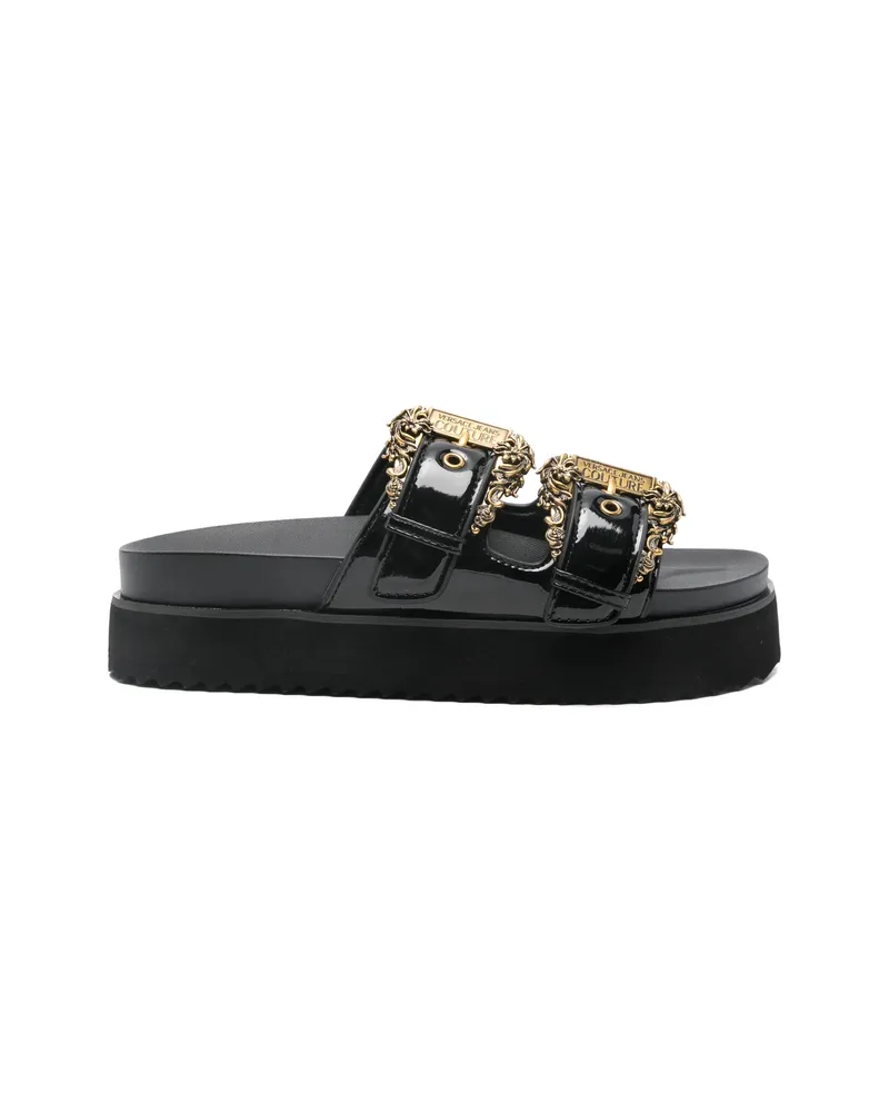 Versace Jeans Buckled Platform Sandals Black